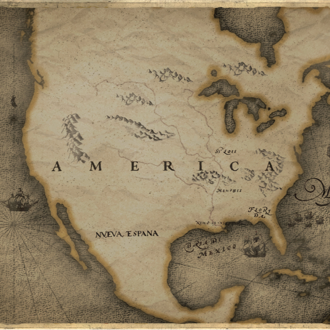 mapa antiguo América Nueva España